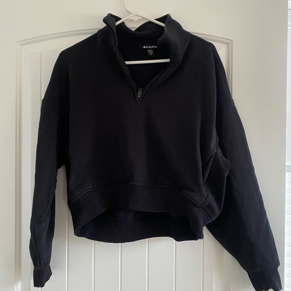 Athleta Women's Black Half-Zip Sweatshirt